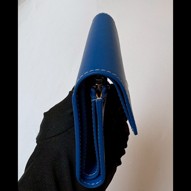 Goyard 藍色印花下蓋三折短夾-7