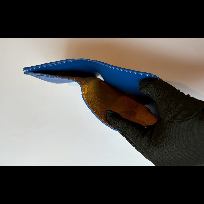 Goyard 藍色印花下蓋三折短夾-12