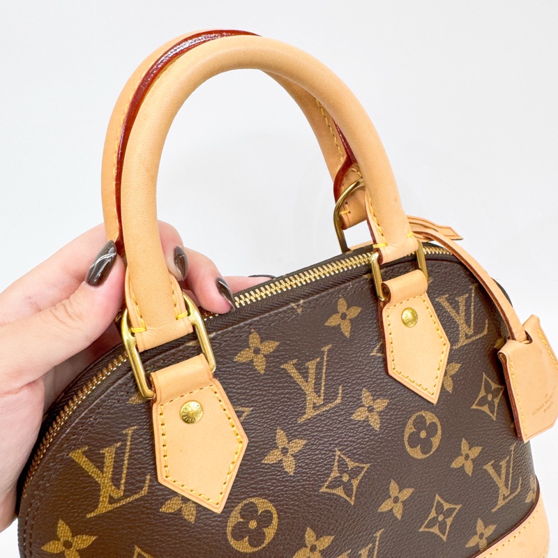 LV Alma BB 老花金釦貝殼包 晶片款-9