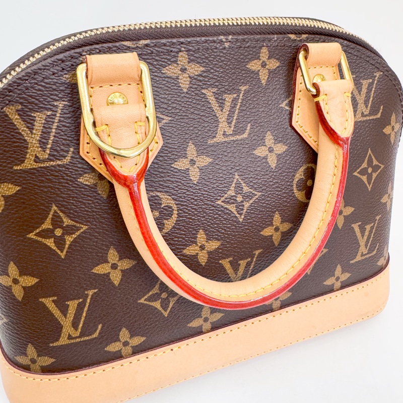 LV Alma BB 老花金釦貝殼包 晶片款-10