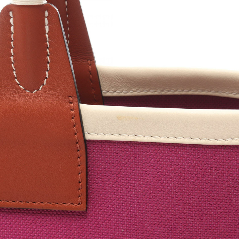 愛馬仕 Steeple 25 手提包 U Toile Military Swift 皮革玫瑰紫銅色-8