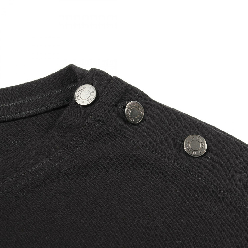 愛馬仕 Sellier 羈扣 T 卹 #44 套頭純棉黑色二手女款-8