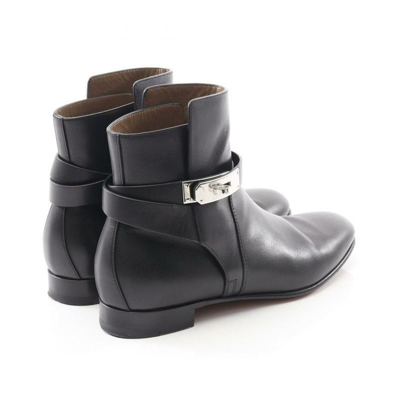 愛馬仕 Neo 短靴 #37 皮鞋 黑色 二手 女款-1