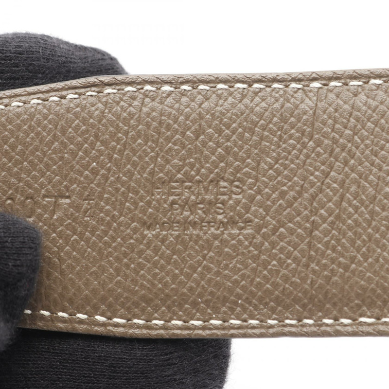 愛馬仕 Constance H 雙面腰帶 O 愛普生小牛皮 灰褐色 SHW-3