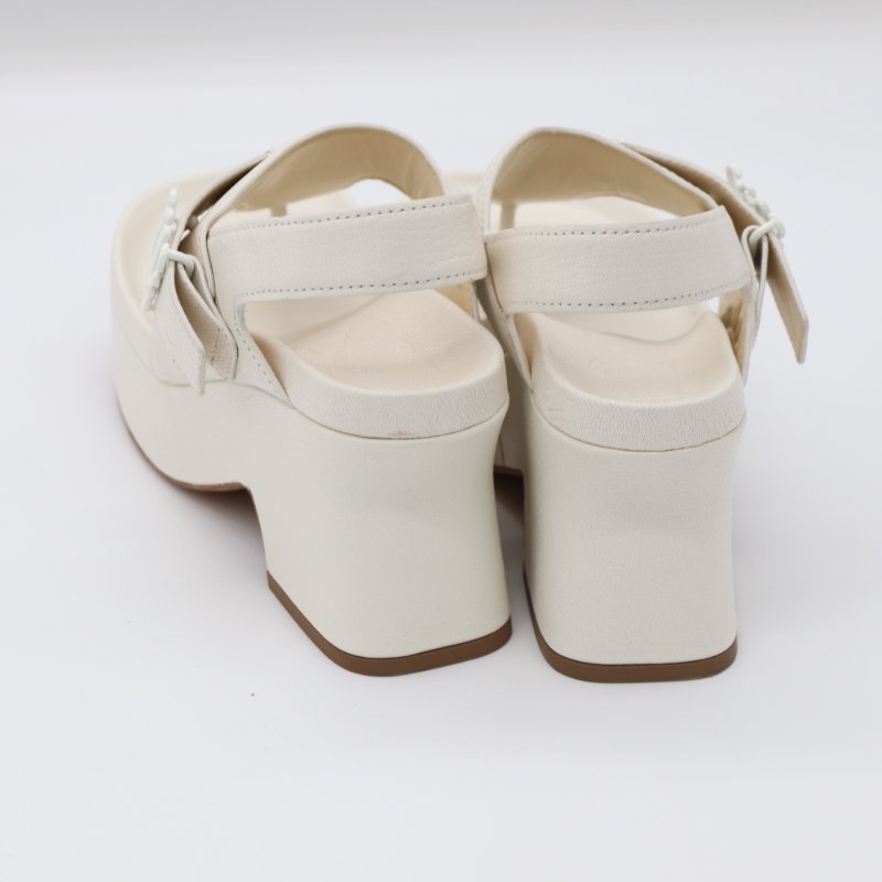 Loewe 羅威 Ease 奶白色 牛皮革 Anagram 經典 Logo 厚底拖鞋 厚底涼鞋 EU38-3