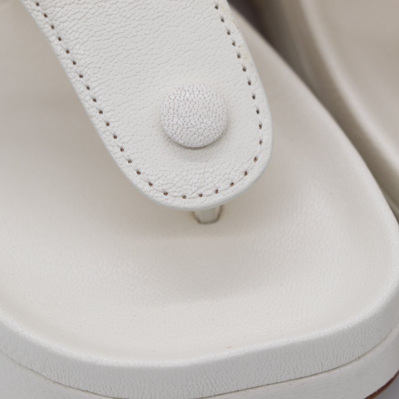 Loewe 羅威 Ease 奶白色 牛皮革 Anagram 經典 Logo 厚底拖鞋 厚底涼鞋 EU38-8