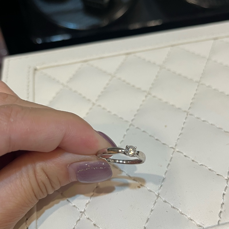 TIFFANY 蒂芬妮 PT950 鉑金 0.22 克拉 4爪鑲 鑽戒-0