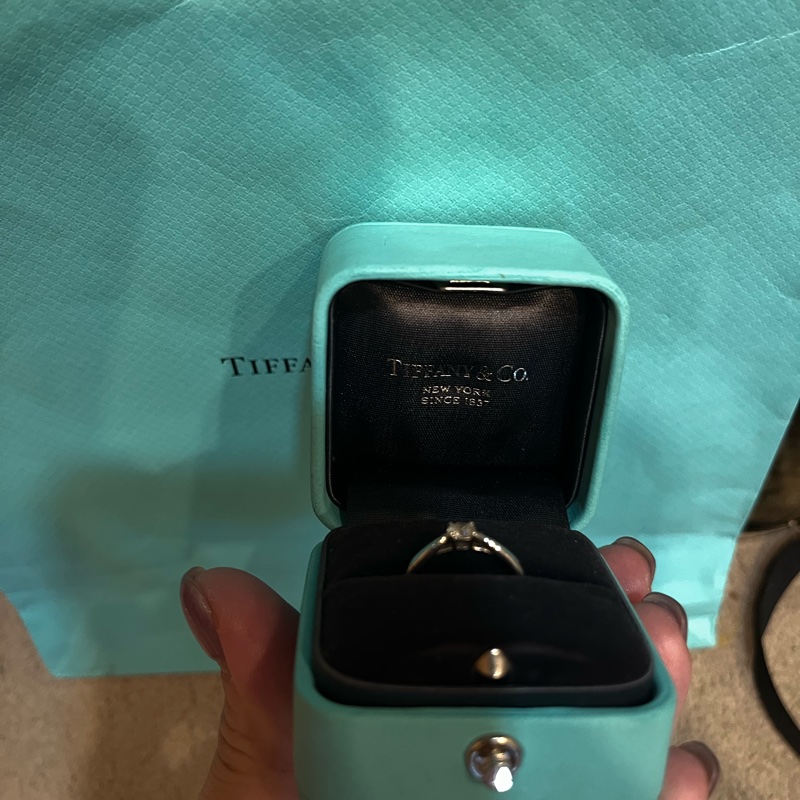 TIFFANY 蒂芬妮 PT950 鉑金 0.22 克拉 4爪鑲 鑽戒-8