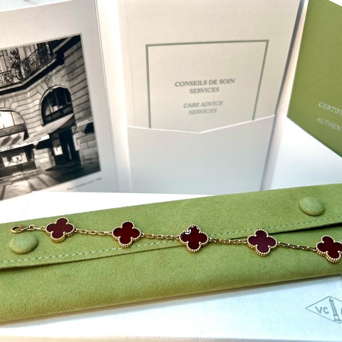 💗香緹國際精品💗梵克雅寶 VCA 紅玉髓 五花手環