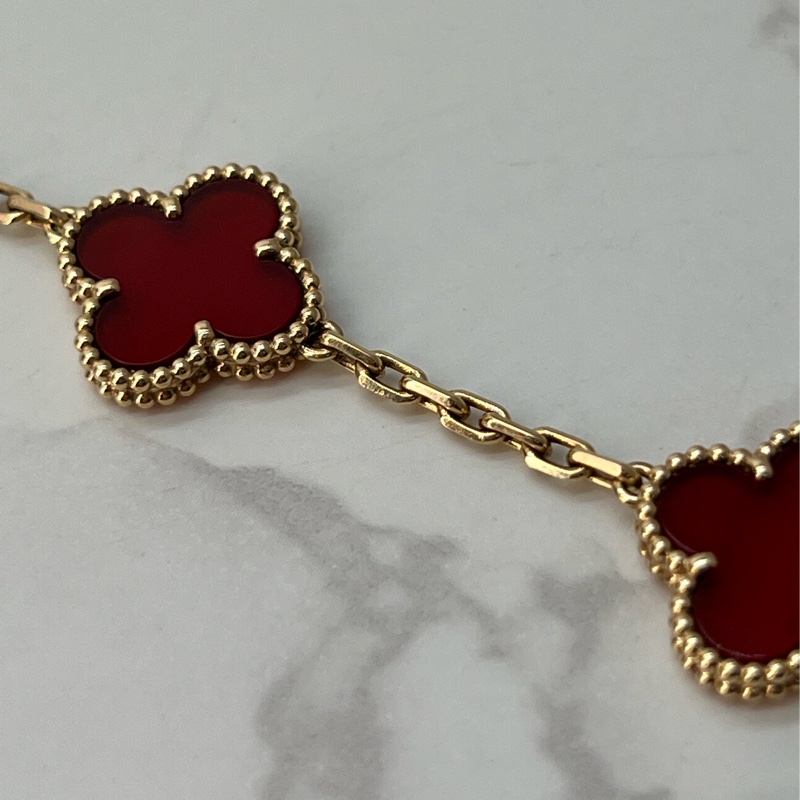 💗香緹國際精品💗梵克雅寶 VCA 紅玉髓 五花手環-7