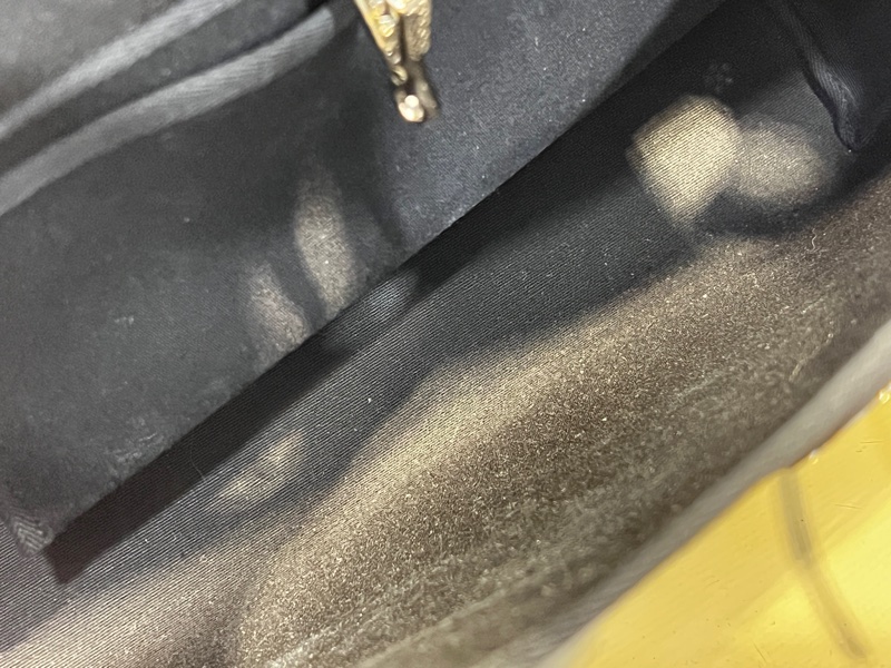 Hermes 黑帆布拼黑牛皮Herbag31銀扣手提斜背包-11