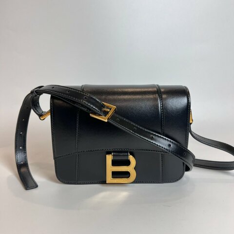 全新品 BALENCIAGA 828522 黑新版Hourglass肩背包小號