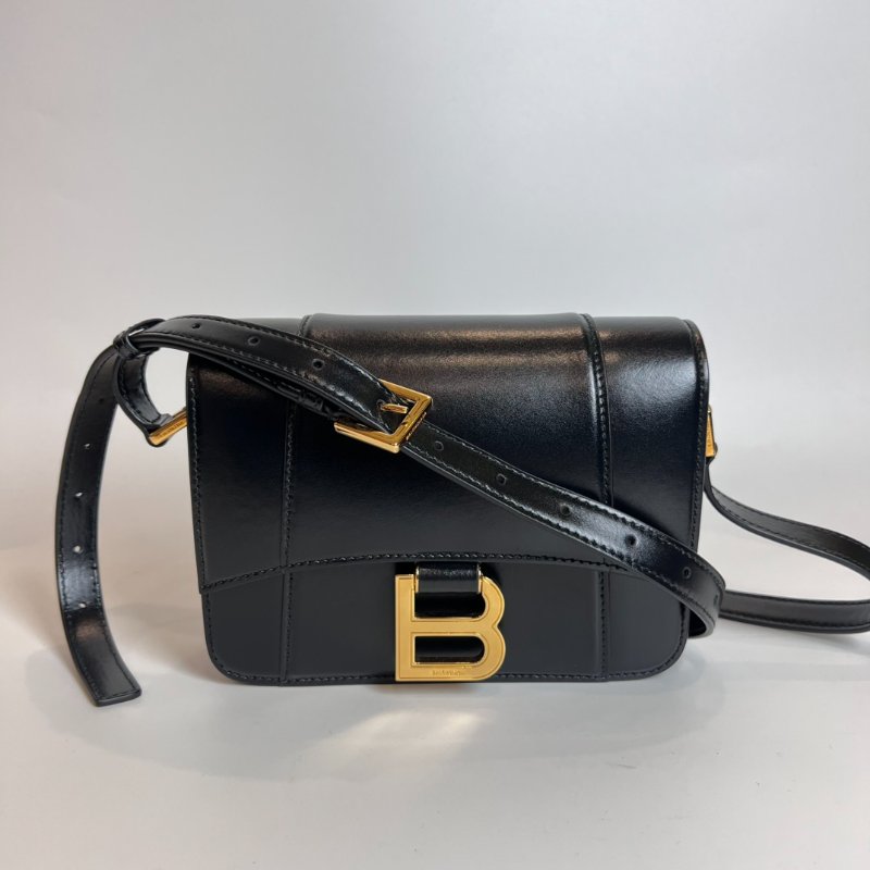 全新品 BALENCIAGA 828522 黑新版Hourglass肩背包小號-0