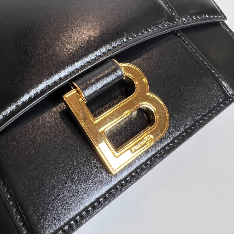 全新品 BALENCIAGA 828522 黑新版Hourglass肩背包小號-7