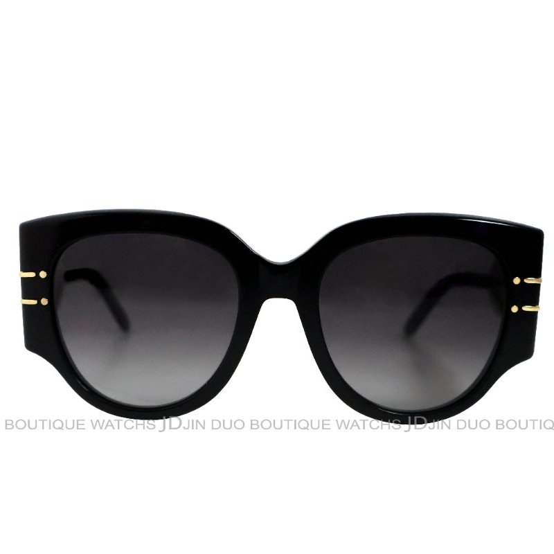 金鐸精品~2486 CHRISTIAN DIOR CD 迪奧 Dior Signature黑色膠框金色字紋漸層灰女士太陽眼鏡-1