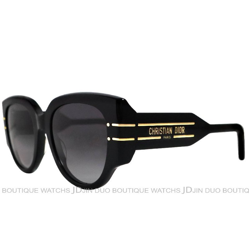 金鐸精品~2486 CHRISTIAN DIOR CD 迪奧 Dior Signature黑色膠框金色字紋漸層灰女士太陽眼鏡-2