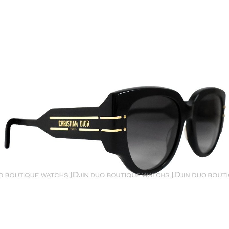 金鐸精品~2486 CHRISTIAN DIOR CD 迪奧 Dior Signature黑色膠框金色字紋漸層灰女士太陽眼鏡-3