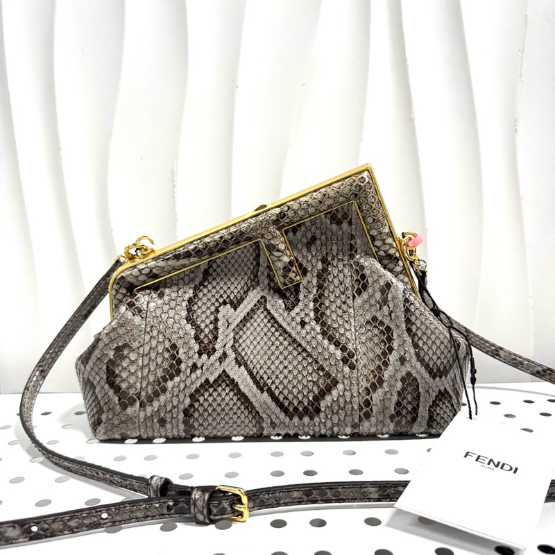 全新Fendi First 蟒蛇紋皮 單肩包、手包-0