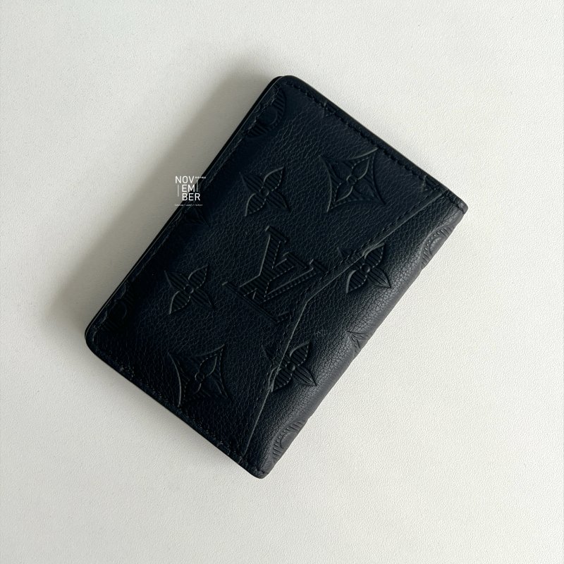 99新🆕 有購證🙌🏻 Louis Vuitton LV 路易威登 男士黑色壓紋卡夾-4