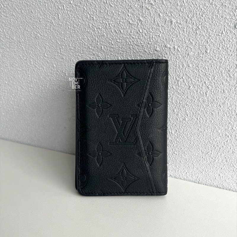 99新🆕 有購證🙌🏻 Louis Vuitton LV 路易威登 男士黑色壓紋卡夾-5