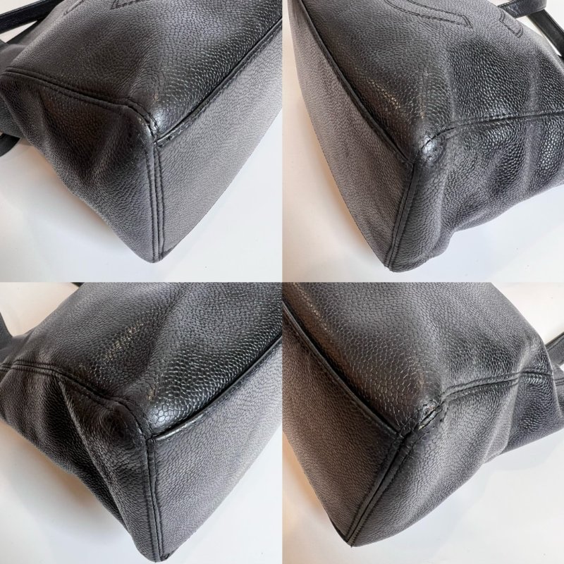 CHANEL 5開 黑荔枝牛皮托特包-12