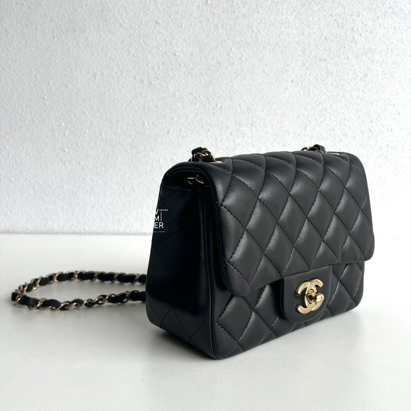 閒置新💖 全配有購證🙌🏻 Chanel 香奈兒 方胖 黑色金釦-2