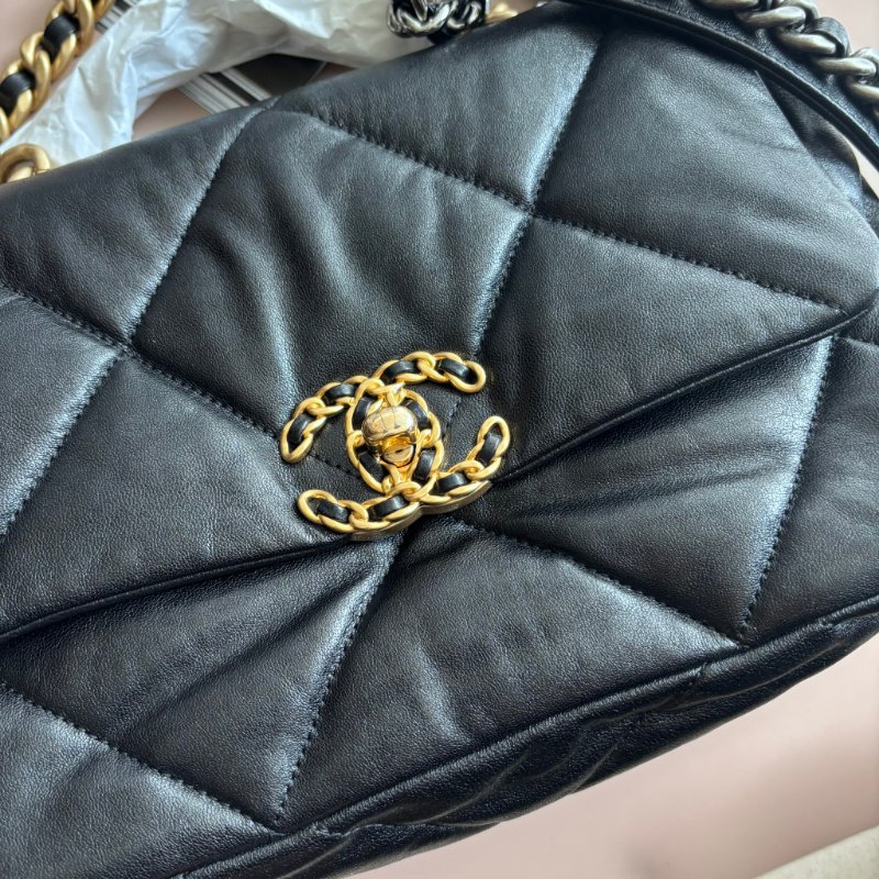 ::CHANEL:: 19 金釦 26公分 小款 手提包 斜背包 鏈包-5