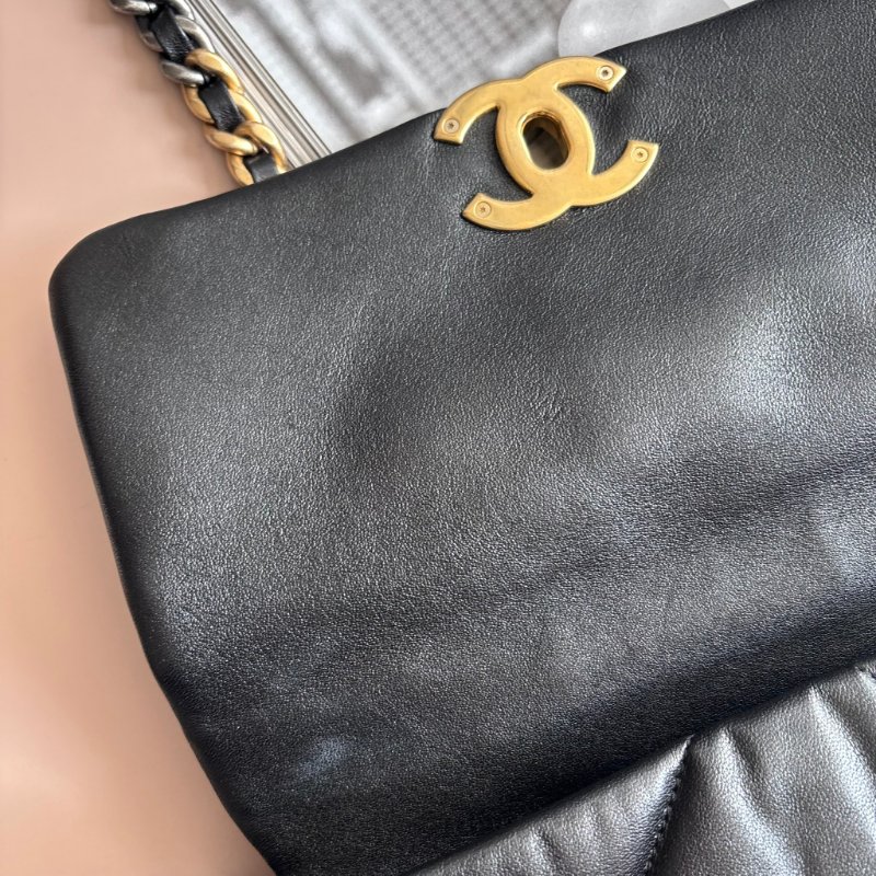 ::CHANEL:: 19 金釦 26公分 小款 手提包 斜背包 鏈包-10