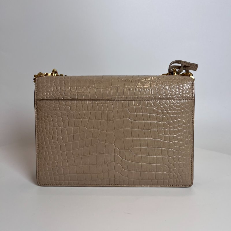 YSL 442906 奶茶鱷魚壓紋SUNSET 包 中號-1