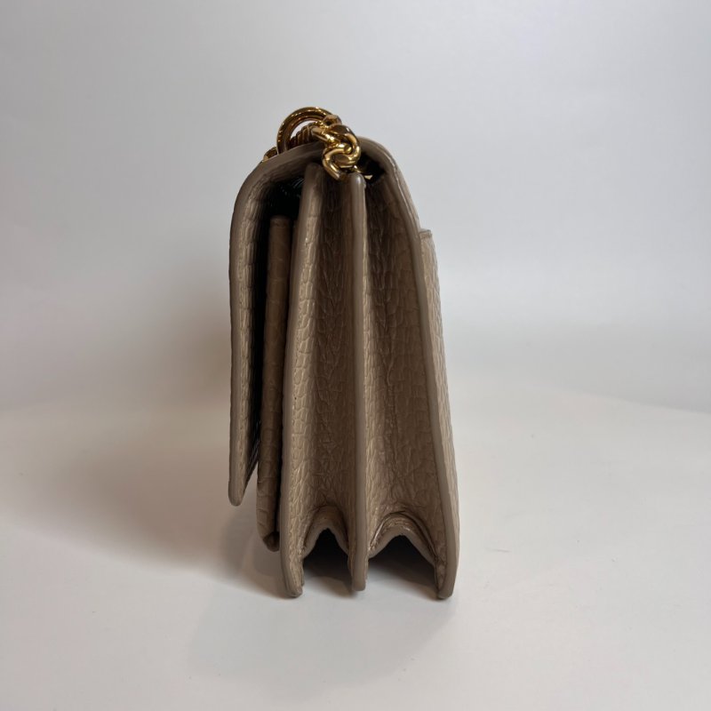 YSL 442906 奶茶鱷魚壓紋SUNSET 包 中號-3