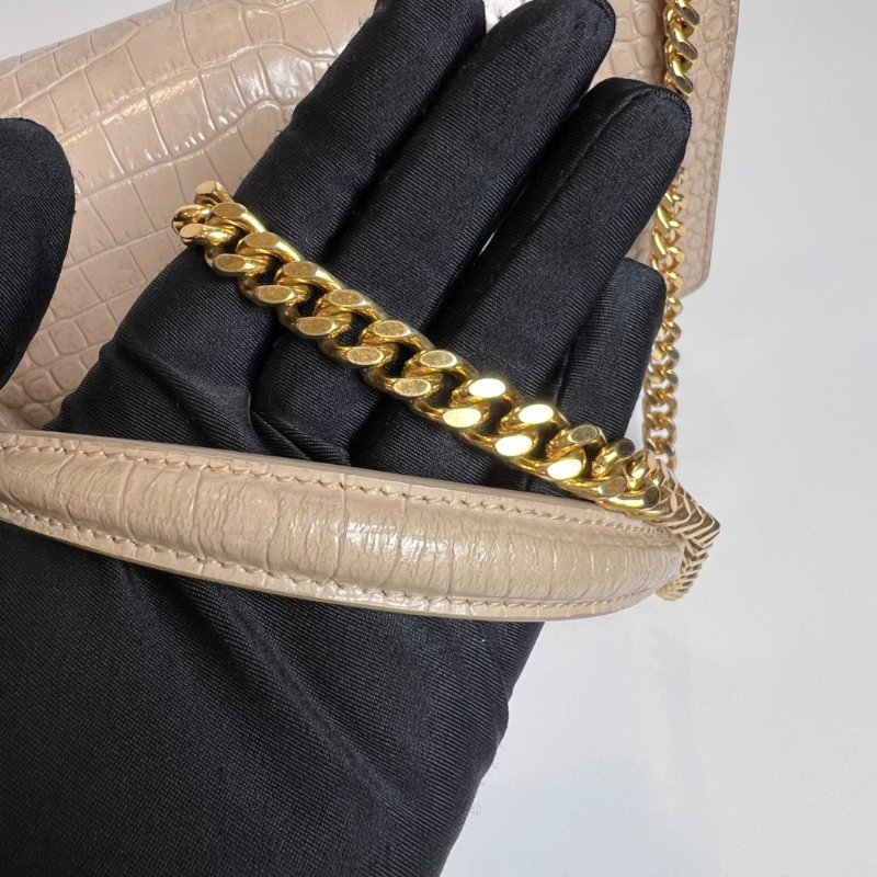 YSL 442906 奶茶鱷魚壓紋SUNSET 包 中號-14