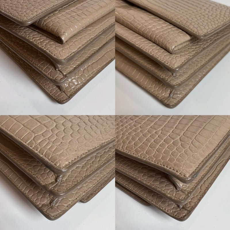 YSL 442906 奶茶鱷魚壓紋SUNSET 包 中號-15