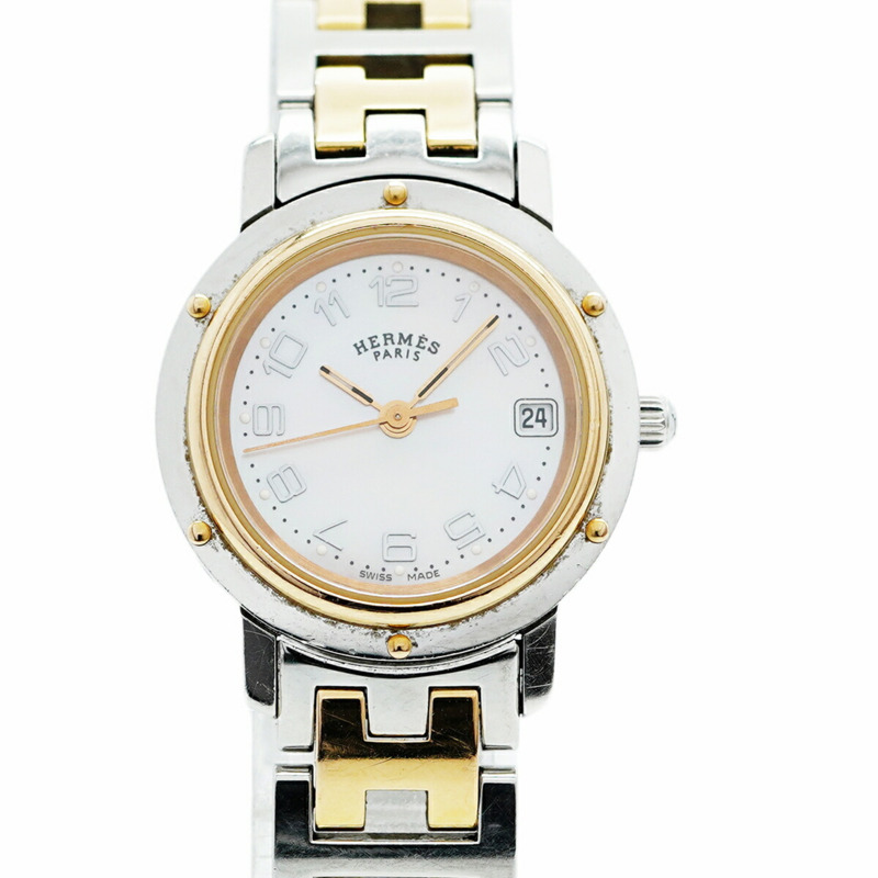 愛馬仕 Clipper CL4.221 粉紅錶盤女士腕錶-0