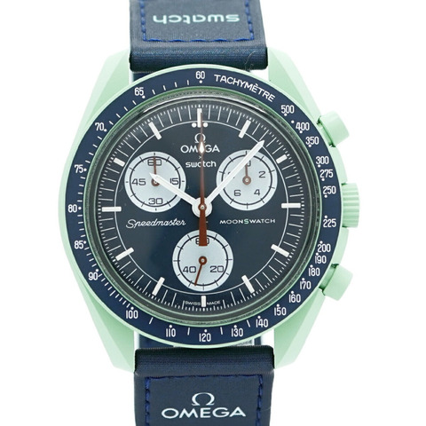 Swatch x Omega 地球任務 S033G100 海軍藍錶盤男士腕錶