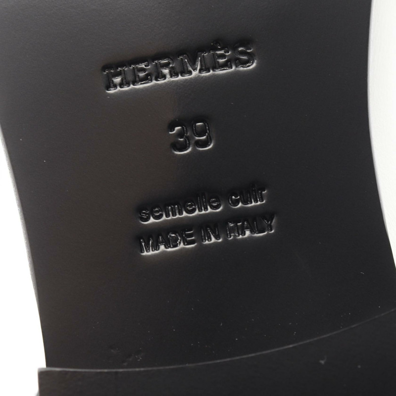 愛馬仕 Desting 莫卡辛鞋，蜥蜴皮皮革，白色/黑色/白色，二手女款-5