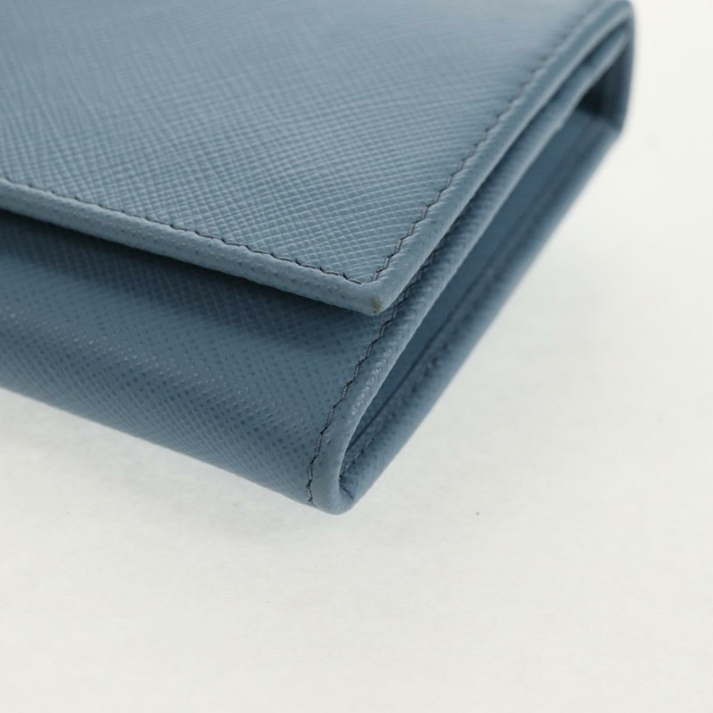 【日本直送】PRADA 長版皮夾 Safiano 皮革 淺藍色 正品 146803V-14