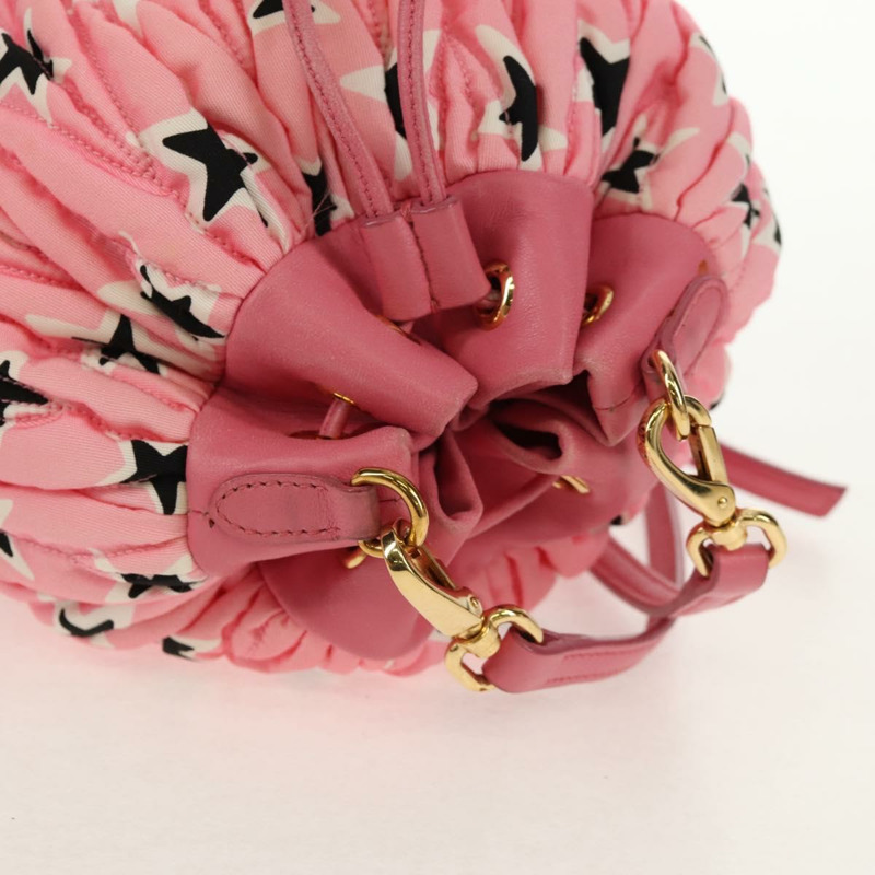 【日本直送】Miu Miu Matelasse 星星肩包 帆布皮革 粉金色金色正品 yk19705-5