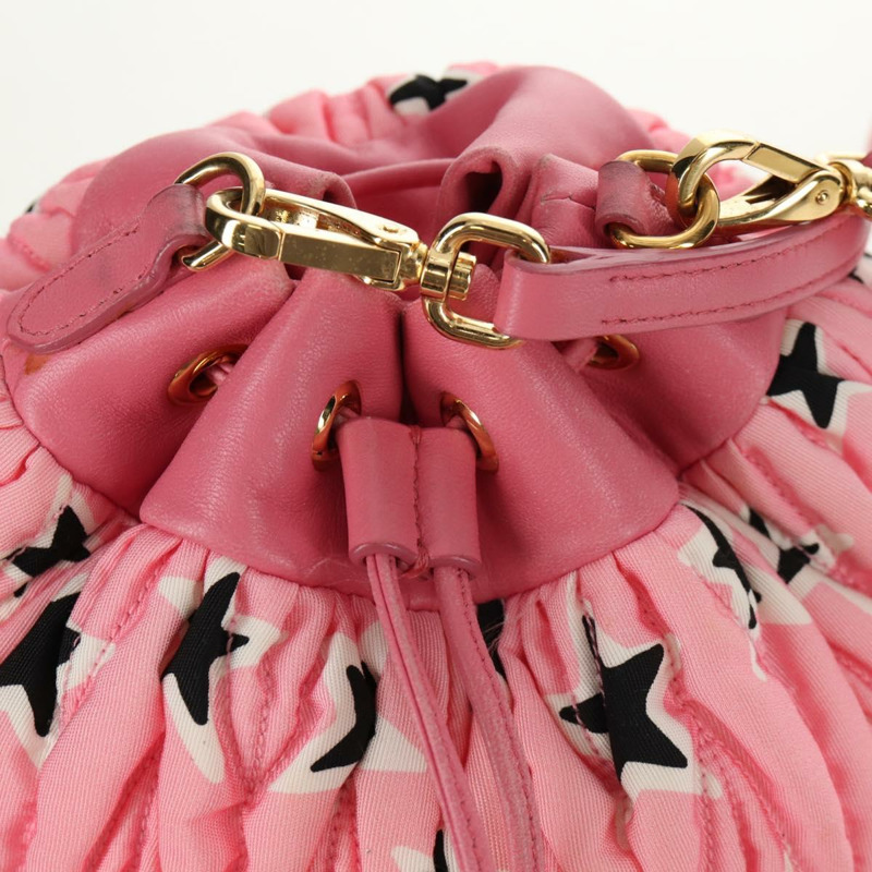 【日本直送】Miu Miu Matelasse 星星肩包 帆布皮革 粉金色金色正品 yk19705-9