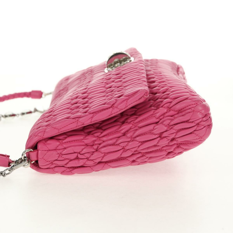 【日本直送】Miu Miu Matelasse Bijoux 單肩包 皮革 粉紅色 金邊 正品 yk19712V-2