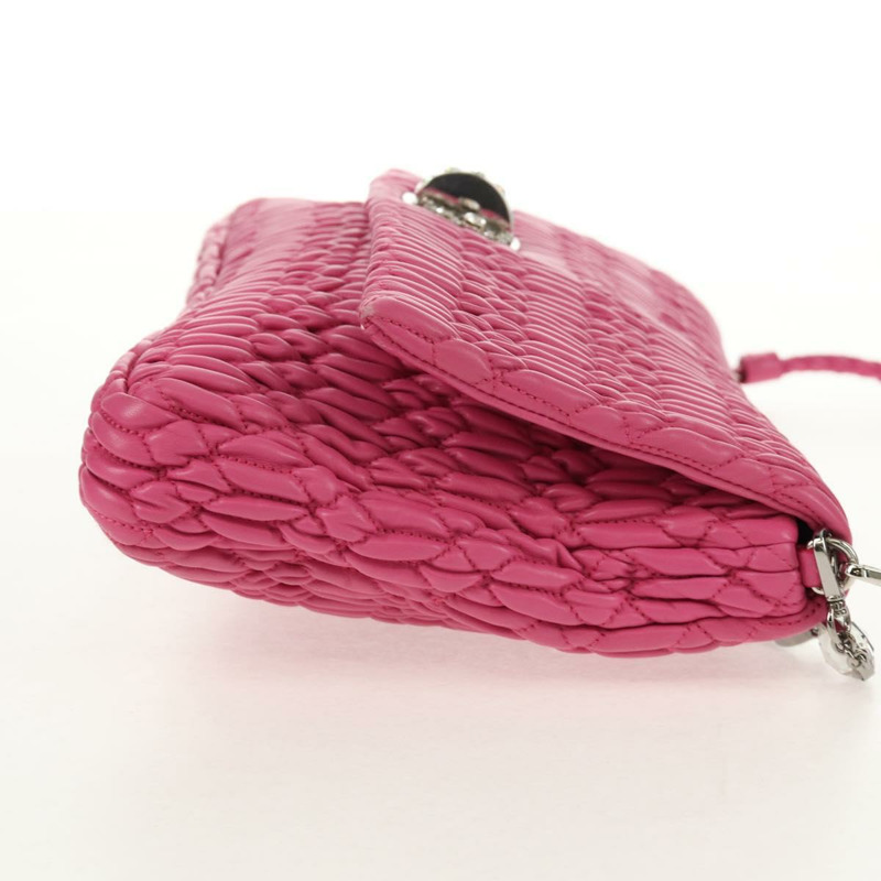 【日本直送】Miu Miu Matelasse Bijoux 單肩包 皮革 粉紅色 金邊 正品 yk19712V-3