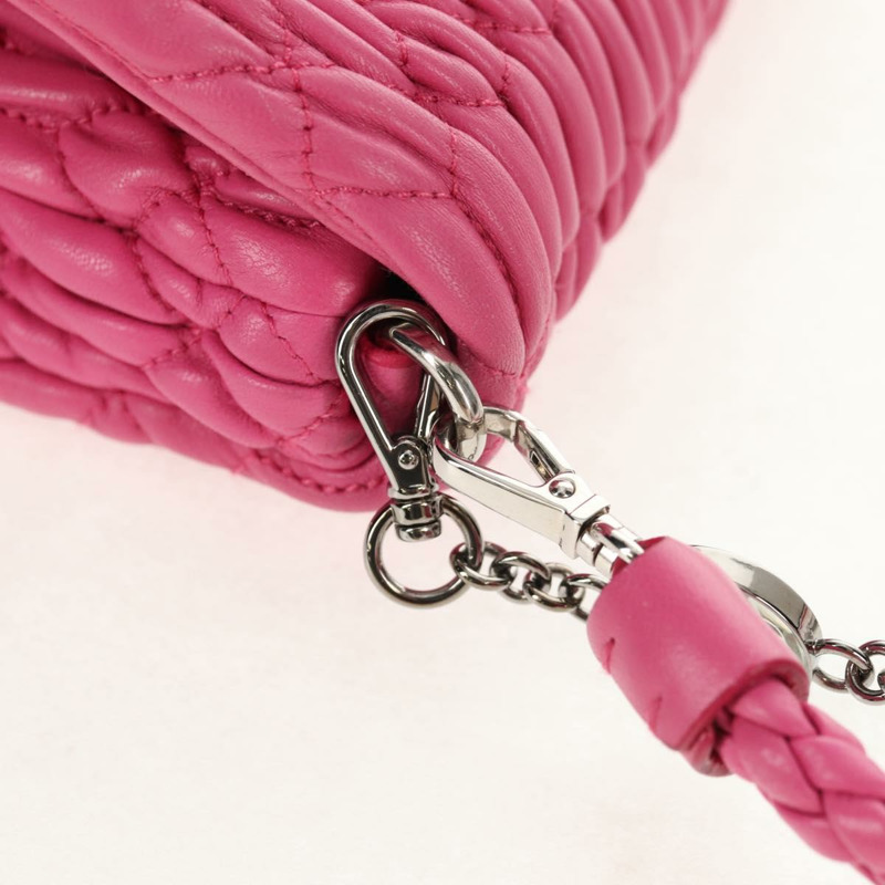 【日本直送】Miu Miu Matelasse Bijoux 單肩包 皮革 粉紅色 金邊 正品 yk19712V-21
