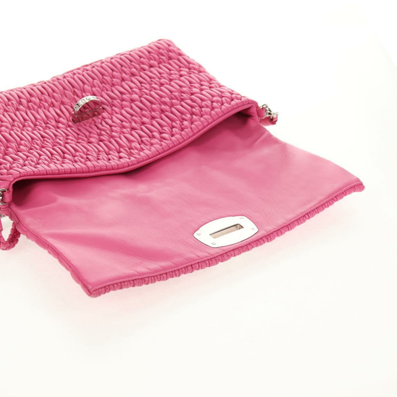 【日本直送】Miu Miu Matelasse Bijoux 單肩包 皮革 粉紅色 金邊 正品 yk19712V-23