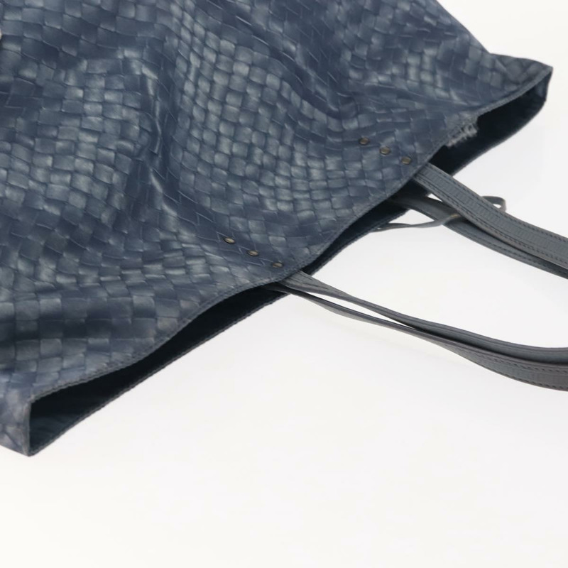 【日本直送】BOTTEGA VENETA INTRECCIATO Transcription Pattern Bag Nylon Blue Auth 147964-5