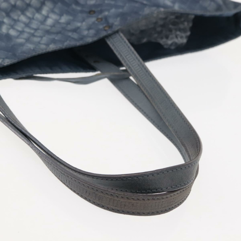 【日本直送】BOTTEGA VENETA INTRECCIATO Transcription Pattern Bag Nylon Blue Auth 147964-6