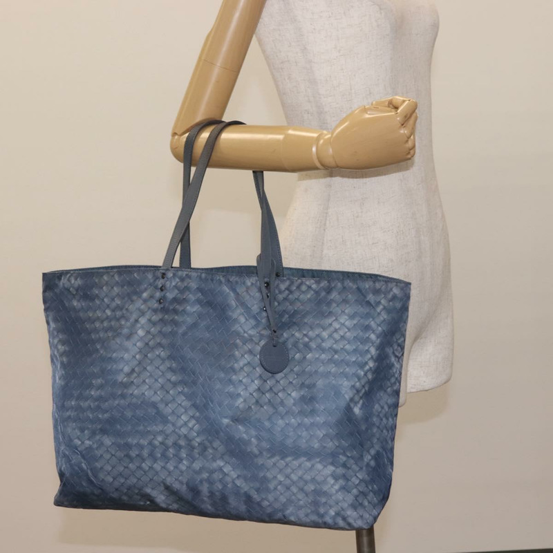 【日本直送】BOTTEGA VENETA INTRECCIATO Transcription Pattern Bag Nylon Blue Auth 147964-18