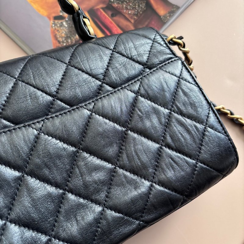 ::CHANEL:: AS2478 經典雙C LOGO菱格皺紋小羊皮仿舊金鍊手提/斜背包-7