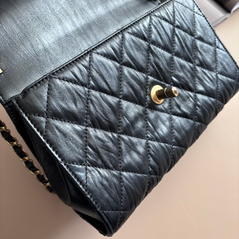 ::CHANEL:: AS2478 經典雙C LOGO菱格皺紋小羊皮仿舊金鍊手提/斜背包-20