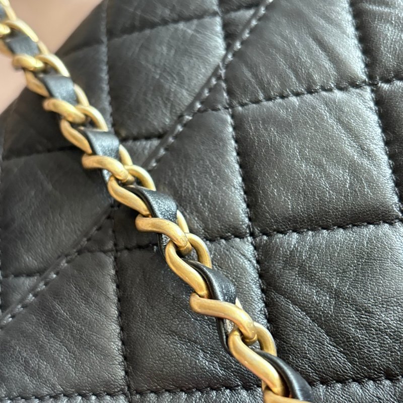::CHANEL:: AS2478 經典雙C LOGO菱格皺紋小羊皮仿舊金鍊手提/斜背包-23