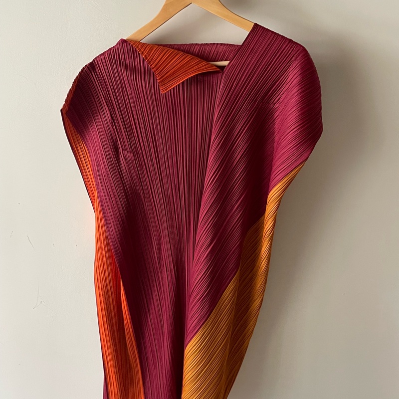 ▪️富貴選物FUGUEI▪️PP 絢彩繽磚系列 三拼色造型長版上衣-1