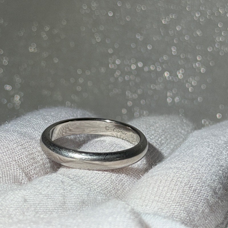 Cartier卡地亞1895鉑金戒指/男戒/戒圍56-0